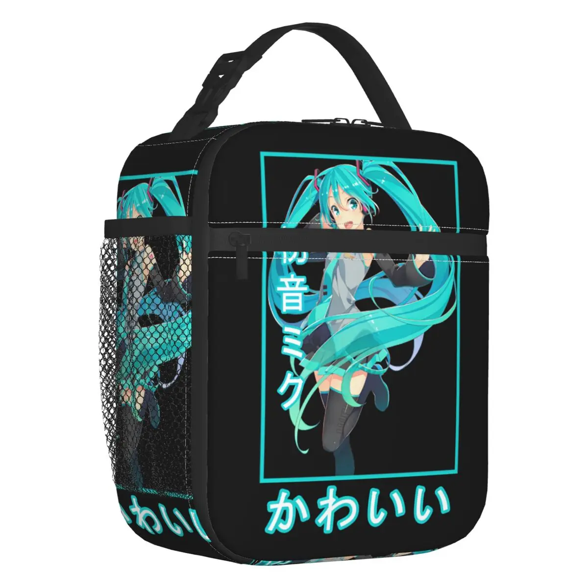 カスタムハツネミク-vocaloid-ロックアニメ断熱ランチバッグ-キャンプ旅行用-再利用可能なサーマルクーラーランチボックス-ユニセックス