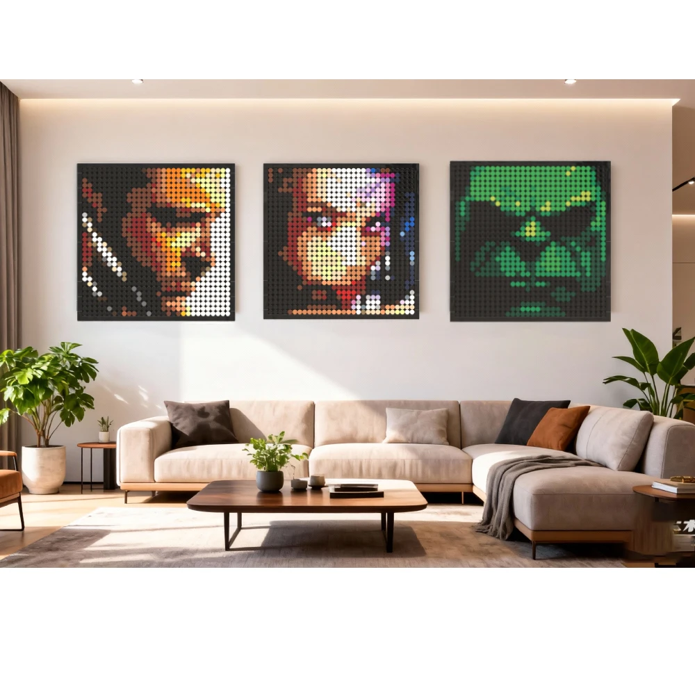 

Строительные блоки, украшение на стену, сделай сам, пиксельный стиль, искусство для мужчин, игровая комната в виде пещеры, потрясающий подарок для фанатов, геройский пиксель, художественный строительный блок