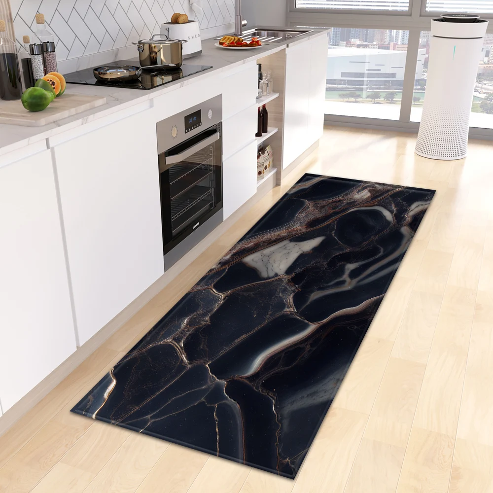 Marble Kitchen Rug Entrance Doormat House Bathroom Non-Slip Foot Mat Custom Bedroom Floor Hallway Living Room Decoration Carpet