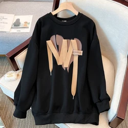 Plus Size 5XL 150kg Autumn T-shirt Tops Women Clothing Graphic T Shirts Tees O Neck Long Sleeve Female Women's Long Sleeve Top