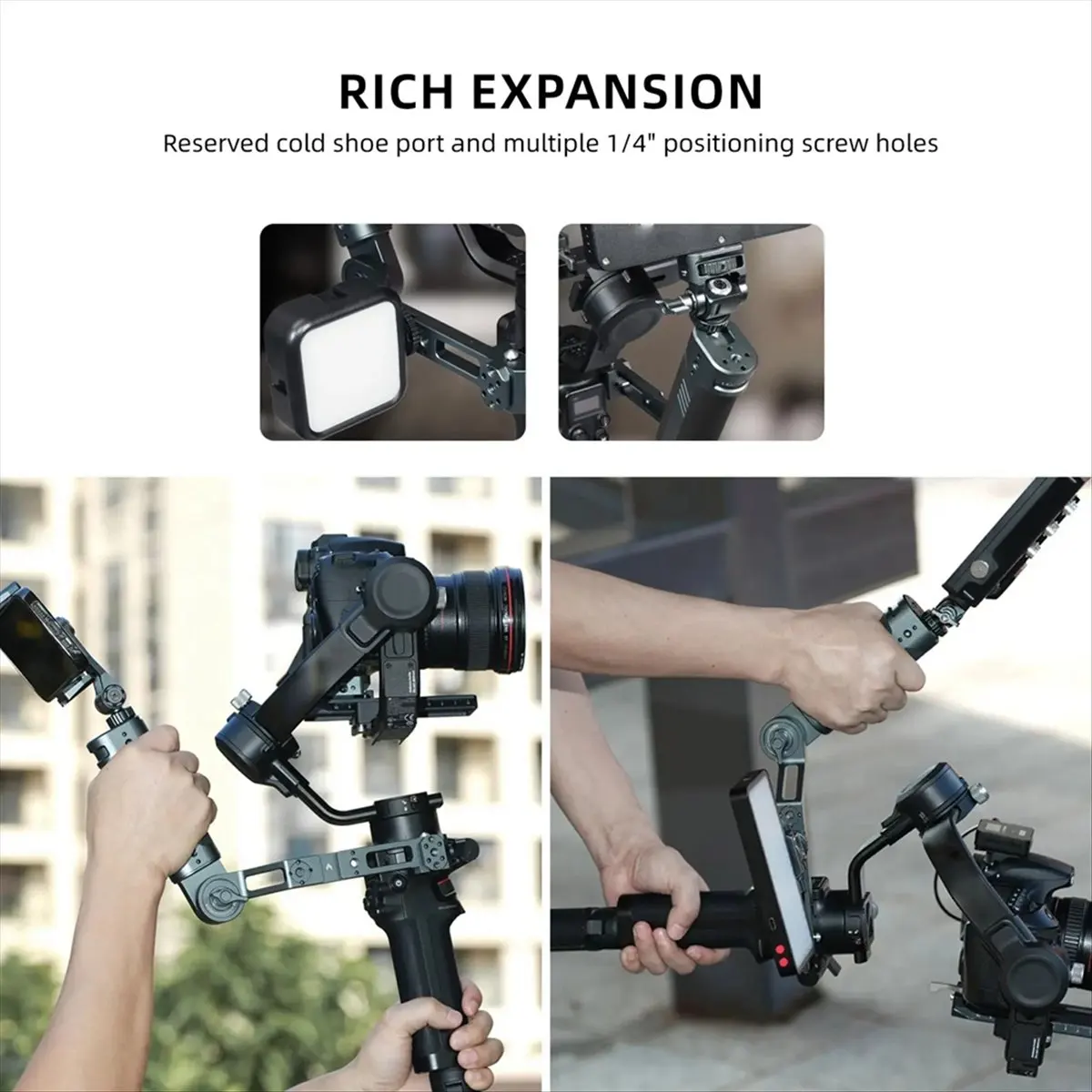DT77 Universal Handheld Ergonomic Grip Metal Sling Hand Grip Gimbal Handle for DJI RS4 PRO RS3 RSC2 RS3 Gimbal Stabilizer