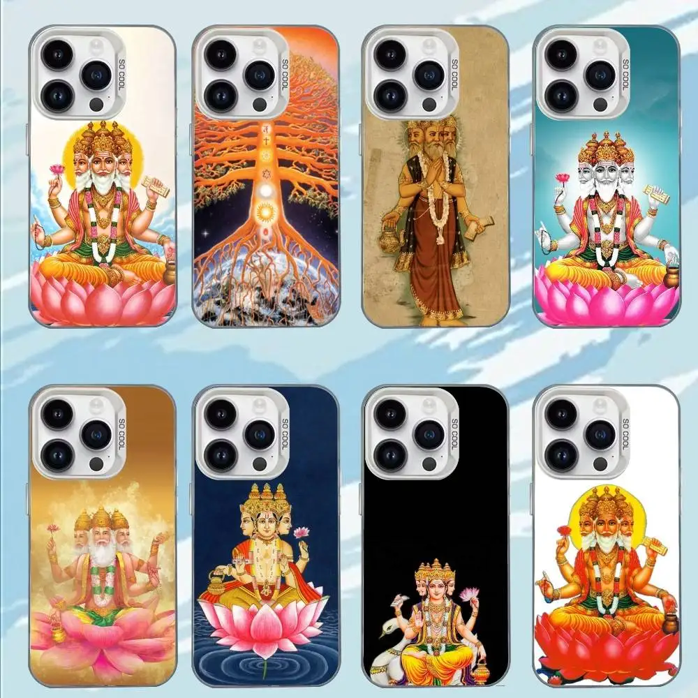 حافظة هاتف براهمان لهاتف آيفون 17,16,15,14,13,12,11,Mini,Pro,E,MAX غطاء أبيض غير لامع مقاوم للصدمات