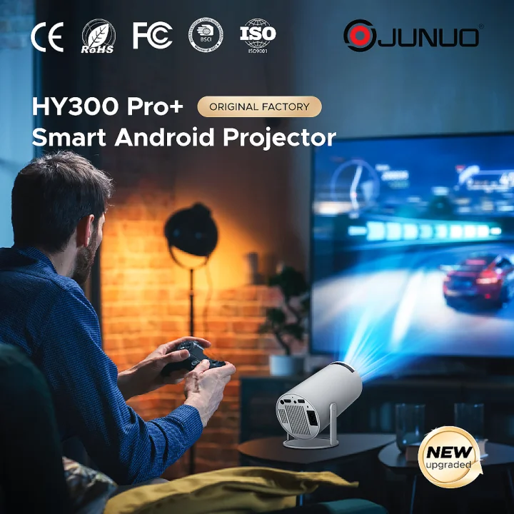 HY300 Super Professional HY300 + Portable Mini 4k 170 Lumens Wifi 6 Wireless Screen Projection Indoor Home Theater Projector