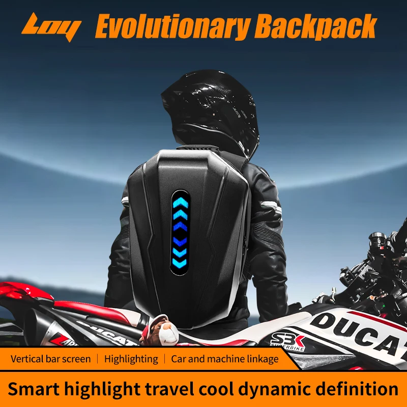 Evolver LED Riding Luminous Bluetooth Plecak DIY Animacja Casual Kask motocyklowy Plecaki męskie i damskie