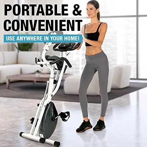 

Workout Bike For Home - 2 In 1 Recumbent Exercise Bike and Upright Indoor Cycling Bike Positions