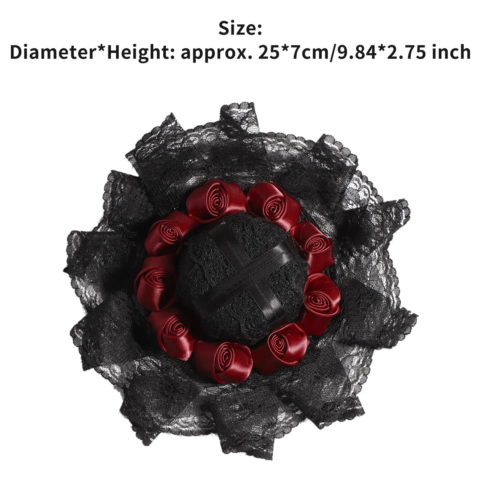 Feminino meninas fascinator chapéu lolita gótico laço rosa plana topo chapéu hairpin grampo de cabelo halloween masquerade cosplay acessórios para o cabelo