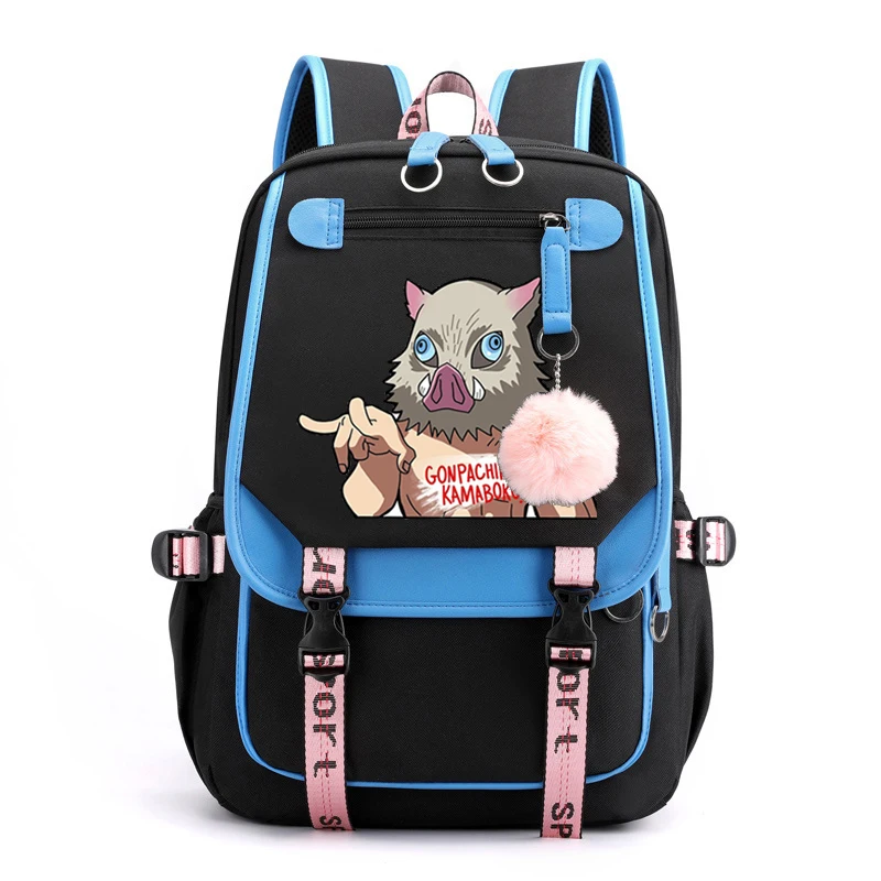 Demon Slayer Anime Gift Backpack College Student Travel Daypack Backpack Bag for Teenagers Demon Slayer Multicolor Splicing Bags