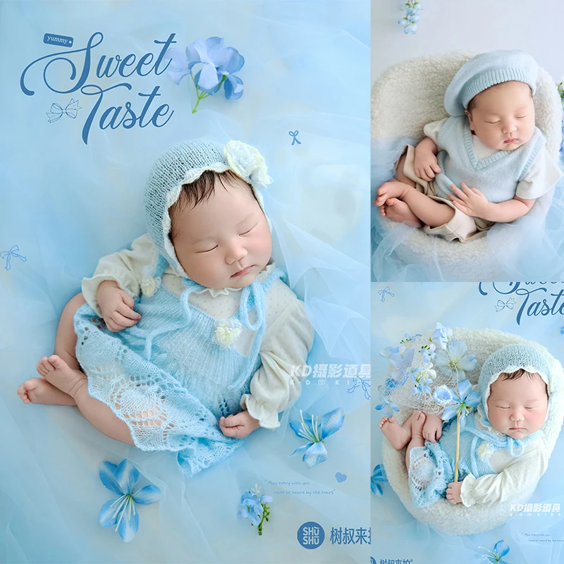 conjunto-de-fotografia-para-recien-nacidos-traje-de-punto-de-peintor-boina-y-chaleco-mono-floral-para-bebe-nina-disfraz-para-sesion-de-fotos-en-estudio