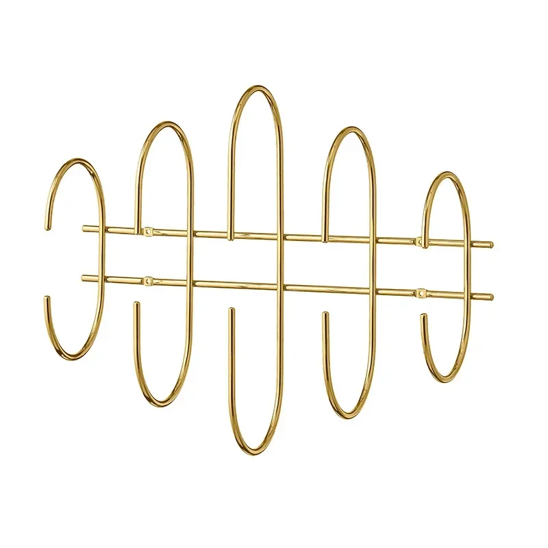 New fishbone clothing store simple metal texture display rack designer wall coat rack