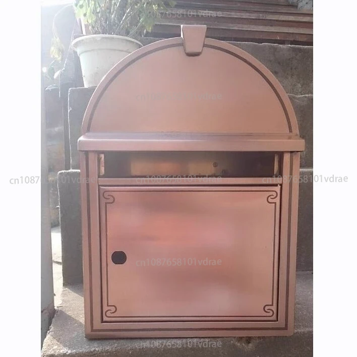 Villa Stainless Steel Mailbox Outdoor Rainproof Lockable Wall-Mounted Mailbox for Letters and Newspapers