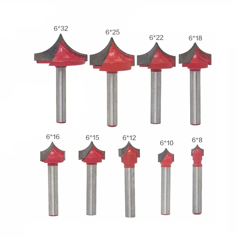 1pc 6mm Shank CNC Nose Bits Round Point Cut Bit Shaker Sharp Cutter Solid Carbide Tools for Woodworking