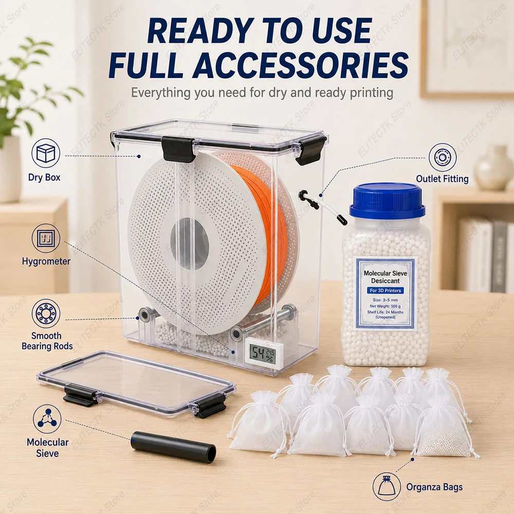3D Printer Filament Dry Box Storage Hot-Air Heating Storage Printing Material Holder Moisture-Resistant for Filaments Dryer Box