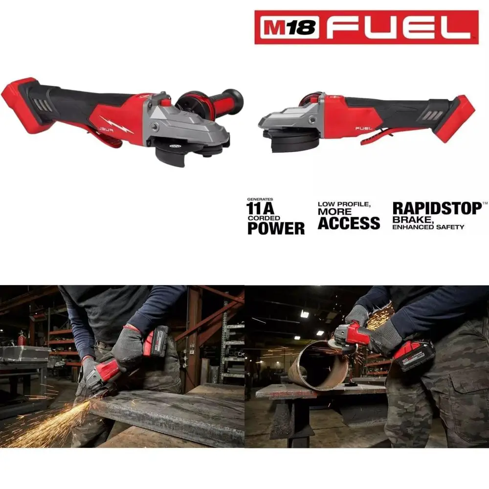

5-Inch Flathead Paddle Switch Angle Grinder with Brake, No Lock Feature for Heavy-Duty Metalworking