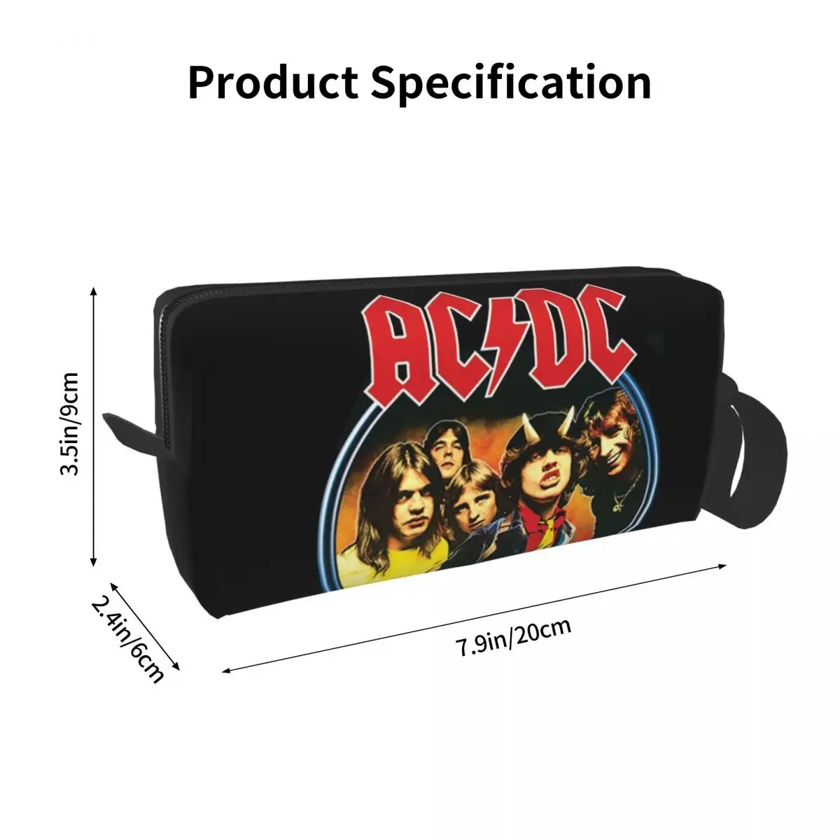 Rock Band AC DC Pencil Cases Big Capacity Pen Bags Pen Box Pencil Pouch For Boys Girls Students Stationery Makeup Bag