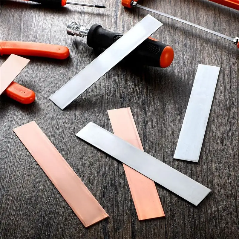ABMS-12 Pcs Pure Copper Zinc Anode Sheet 99.9% High Purity Copper Zinc Electrode Strips 0.04 Inch X 0.98 Inch X 5.98 Inch