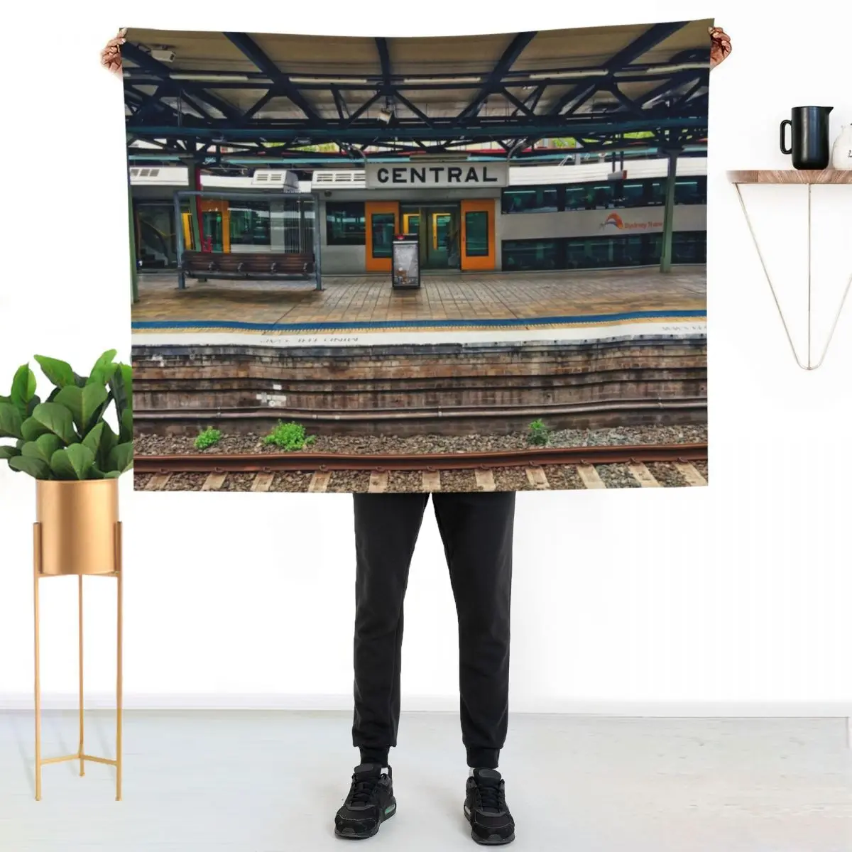 Platform At Central Station Throw Blanket Luxury Luxury Designer Soft Plaid Luxury Brand Bed linens Throw Blankets
