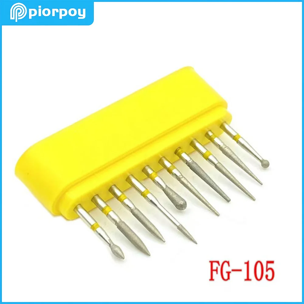 

PIORPOY 10pcs/Box Dental Diamond Burs FG High Speed Burs Set for High Speed Handpiece Dental Polishing Tool Dentist Accessories