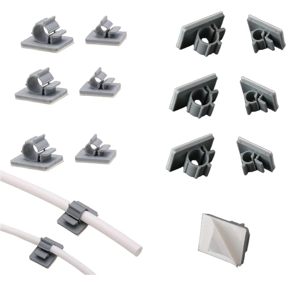10 Pcs Adhesive RO Tubing Holder Clips - For 1/4 3/8 Inch Water Filter Tube, Cable Management Mounts For Reverse Osmosis System