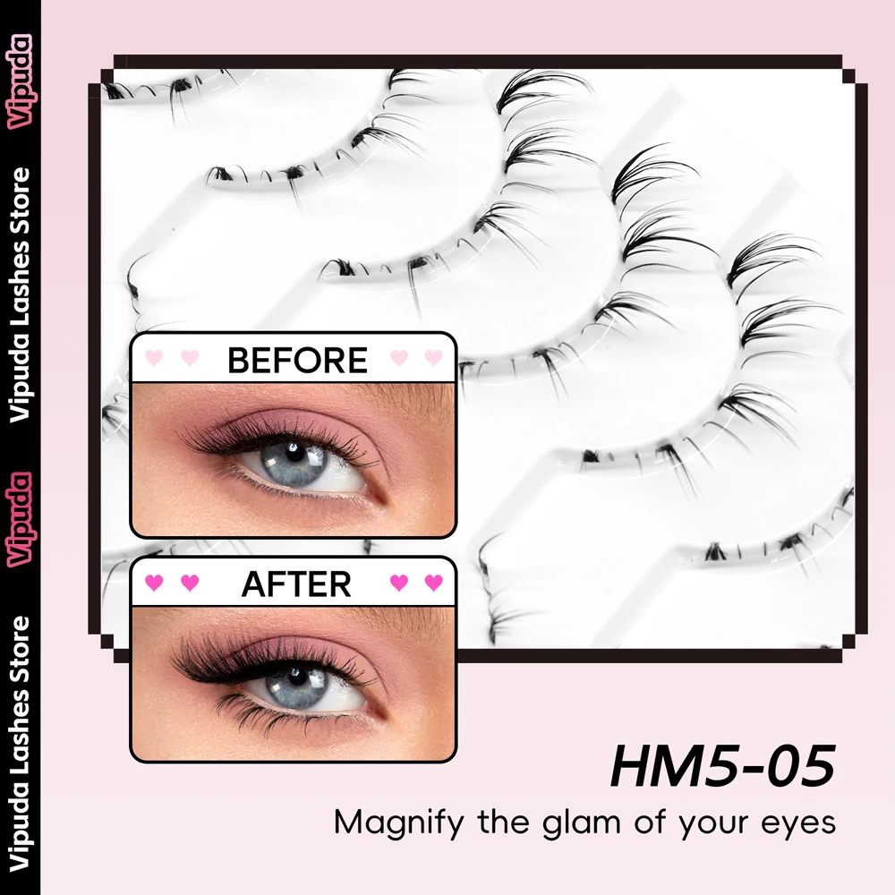 10Pairs Lower Eyelash Design Fluffly Fashion Natural Under Lashes Handmade Clear Band Bottom Fake Lash Extension Makeup Tools