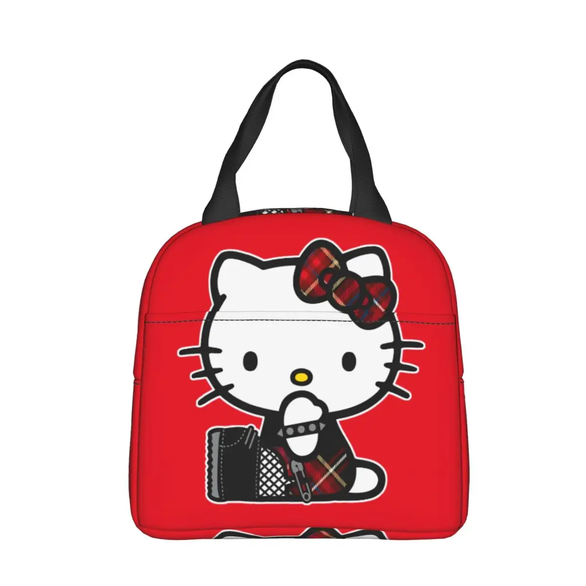 Hello Kitty Punk Gothic Insulated Lunch Bag Large Reusable Thermal Bag Lunch Box Tote School Travel Men Women