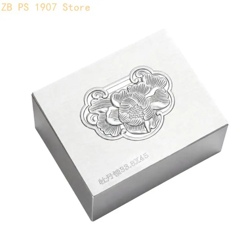 Gold and Silver Jewelry Press Die, Steel Tool with a Floral Patterned Face for Focused Decorative Jewelry Forming Work 55KA