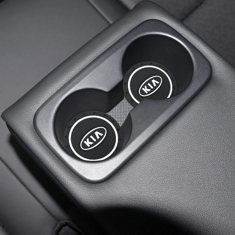 Auto Tazza di Acqua Pad Sottobicchiere di Gomma Accessori Interni Per Kia RIO STINGER Seltos K5 Sorento Ceed Forte Auto Portabottiglie antiscivolo