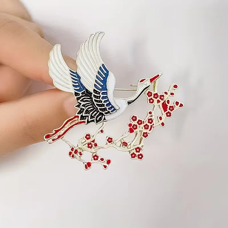 Retro and elegant Feihai drop-embroidered plum blossom high-end cheongsam accessory badge