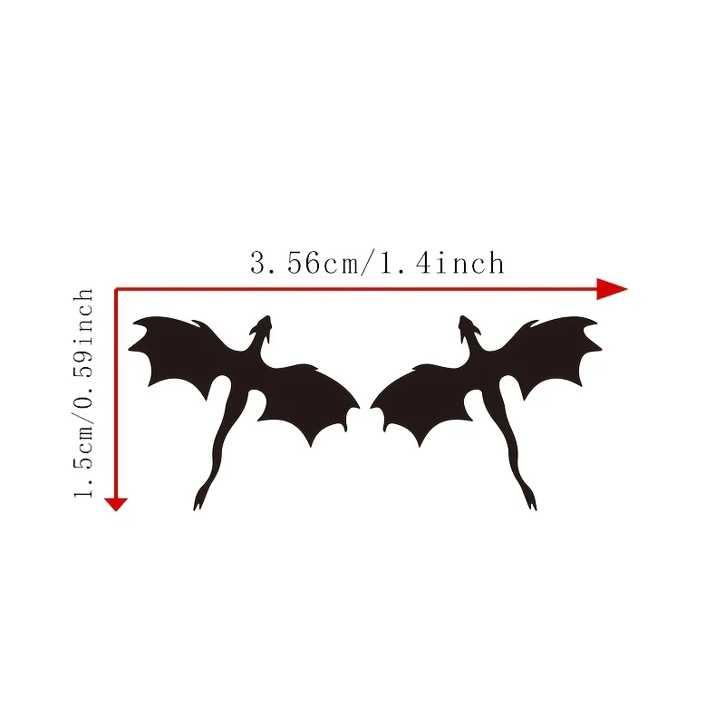 4pcs Mini Flying Dragon Matte Waterproof Vinyl Stickers Cute Decal For Car Dashboard Control Button Interior Decor