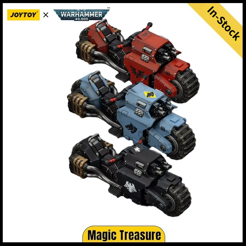 【Entrega en 24 horas】JOYTOY 40K Blood Angels Space Wolves Raven Guard Raider-pattern Combat Bike Linked Bolt Rifles 3PCS 1/18】