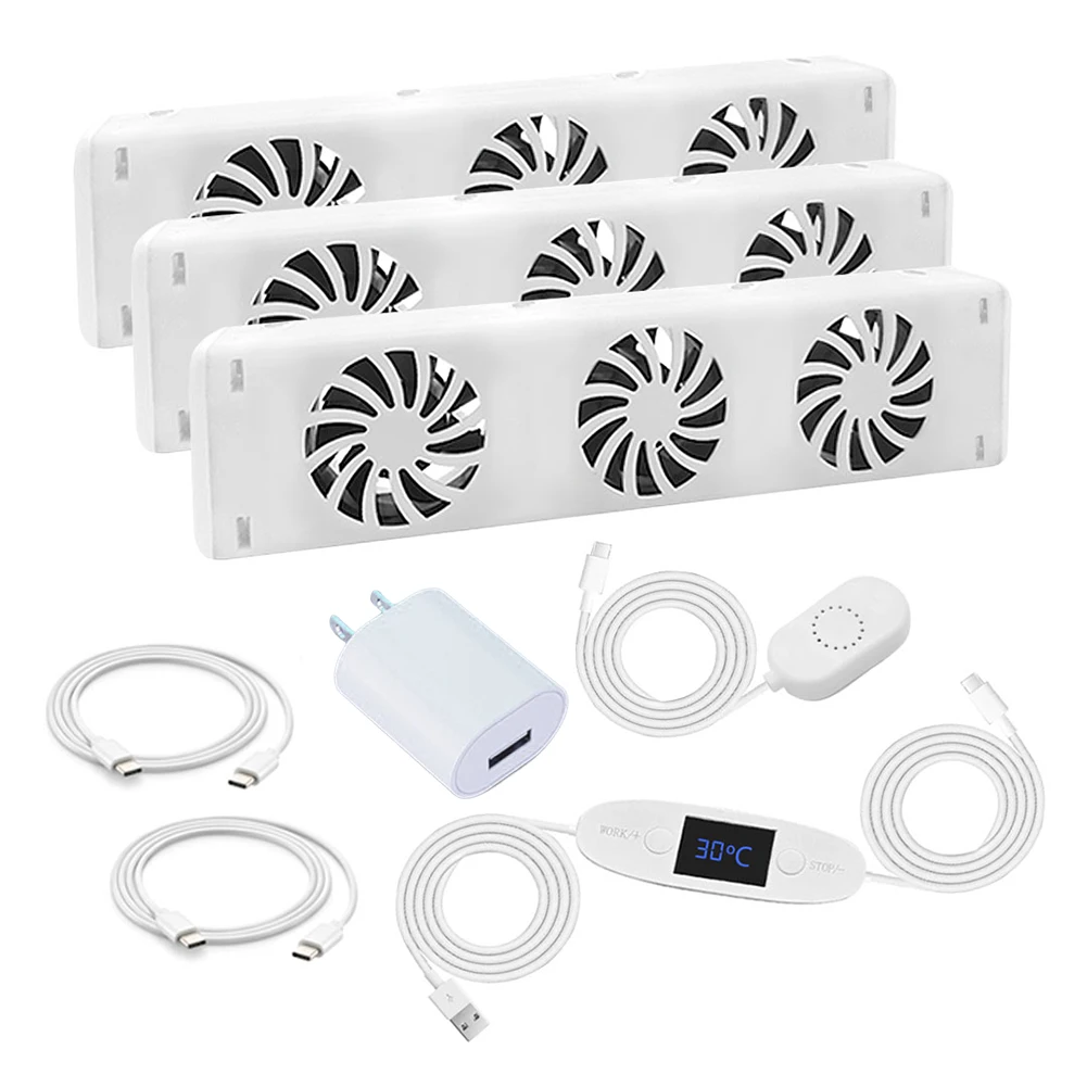 Household 3-fan Radiator Magnetic Smart Cooling Fan Fireplace Fan Mid-range For Smart Radiator Fan 100-240V 50/60Hz