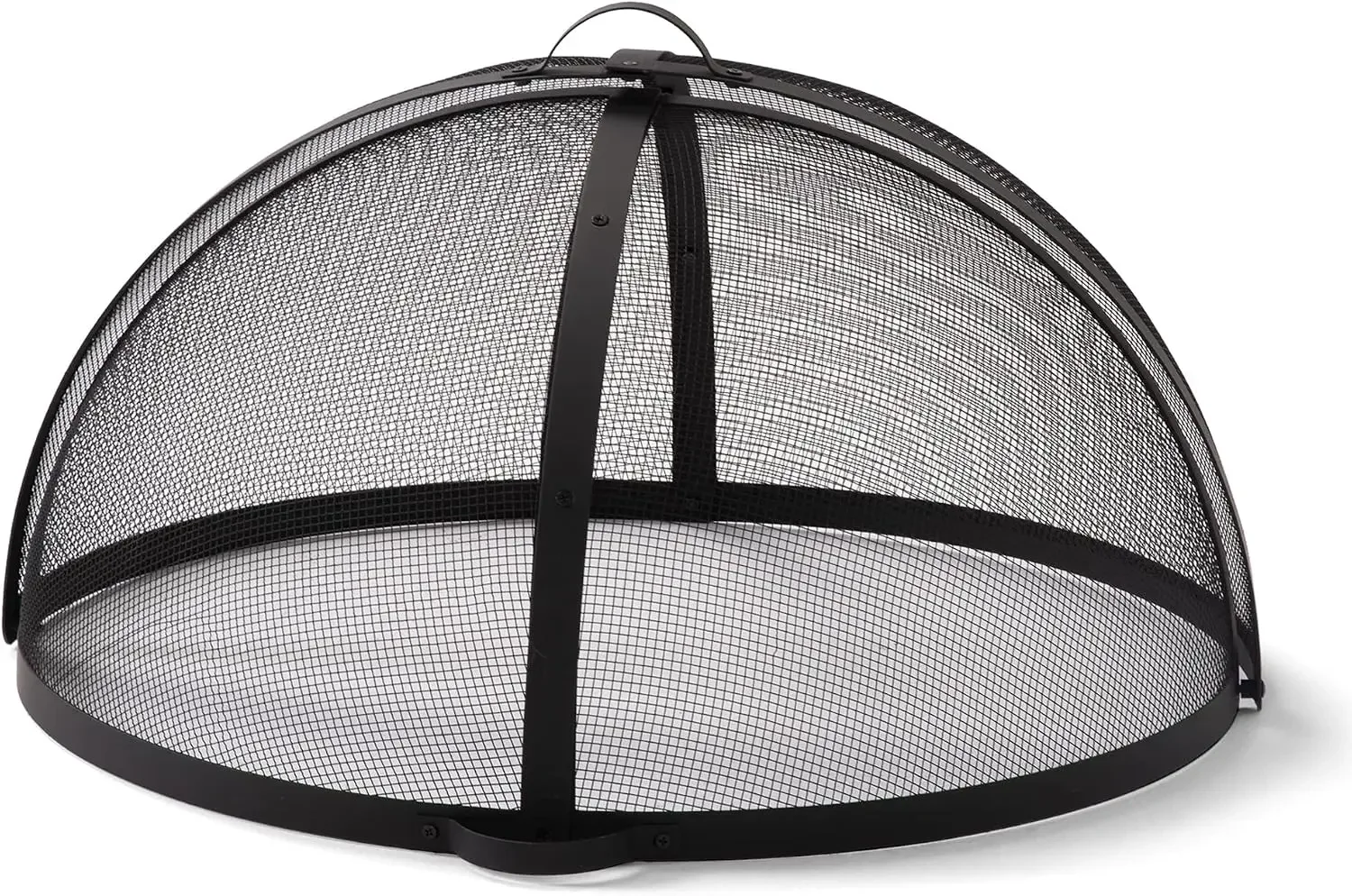 Heavy-Duty Fire Pit Screen, Steel Mesh Round Spark Screen with Handle, 35 Inch