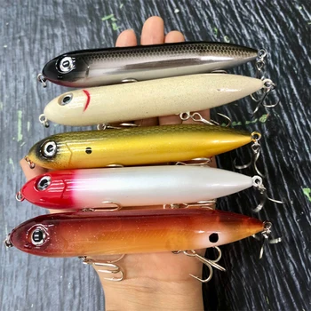 126mm 26g 큰 부동 연필 낚시는 개 Swimbait 장비를 산책하는 잉어를위한 상단 물 인공 미끼 Pesca Wobbler를 유혹합니다
