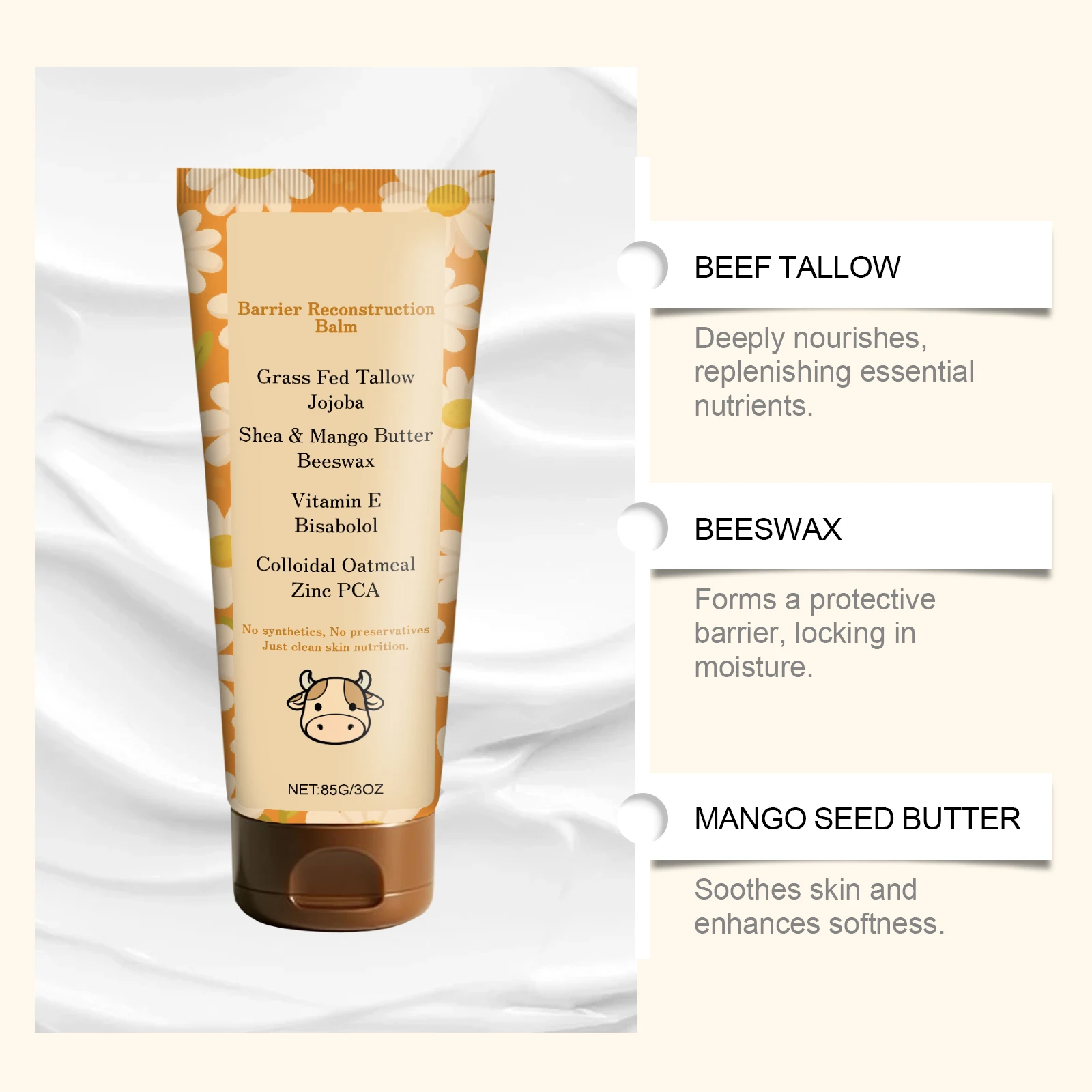 Erva fed beef tallow hidratante para rosto corpo nutrição profunda dia noite orgânico batido tallow bálsamo hidratar creme anti envelhecimento