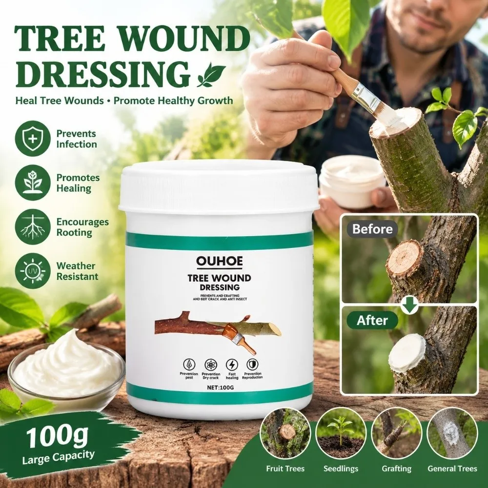 100g Tree Wound Dressing Antifungal Waterproof Pruning Sealer Dressing Bonsai Cut Paste Grafting Wax Tree Wound Repair Agent