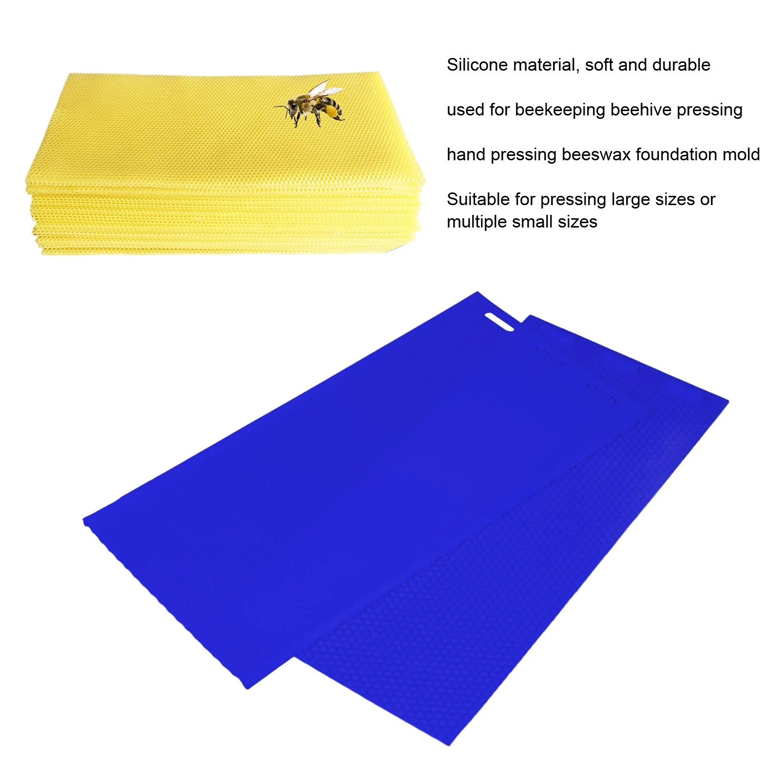 44x28cm, Durable and Easy to Clean 5.4mm Silicone Beeswax Mold 2PCS for Cultivating High Quality Beeswax Foundation Press