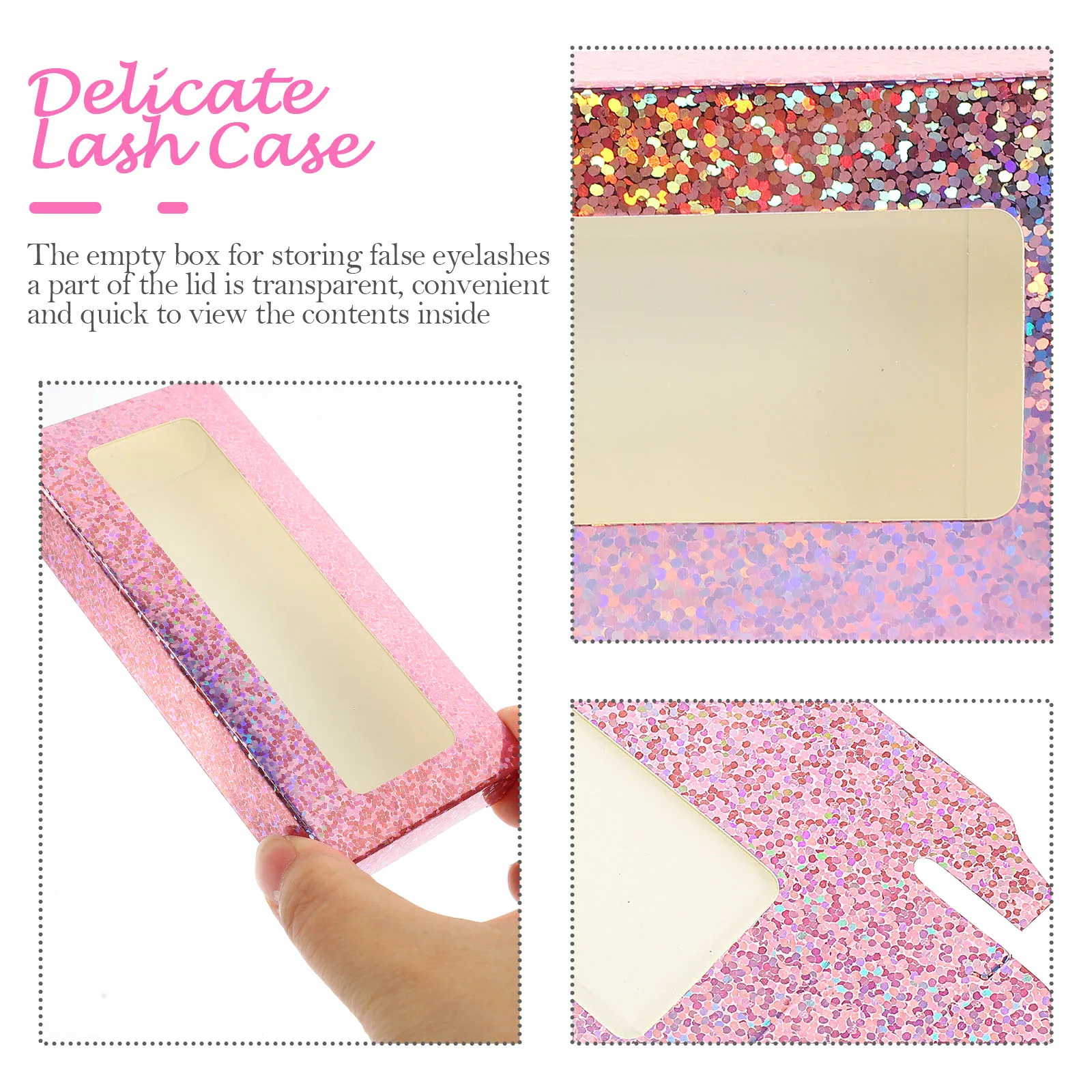 

Color Box Lash Storage Case Eyelash Packaging Boxes with Tray Empty Container Eyelashes