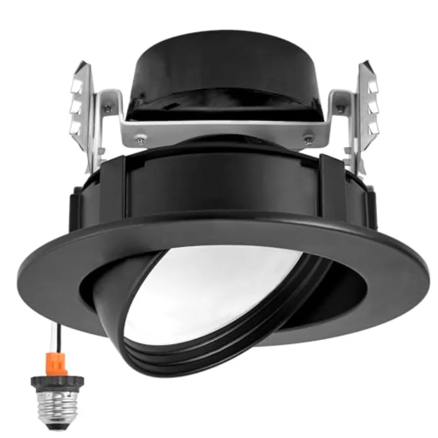 4 in. Rotatable LED Retrofit Downlight Gimbal, 950 Lumens, 10 Watts, 5 CCT 2700K/3000K/3500K/4000K/5000K, Dimmable, Aluminum Tr