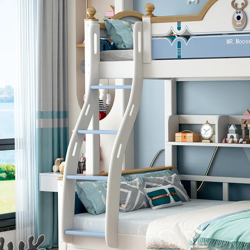 Children's beds, upper and lower beds, mother beds, adult mother and child, two-layer high and low beds, wooden d beds