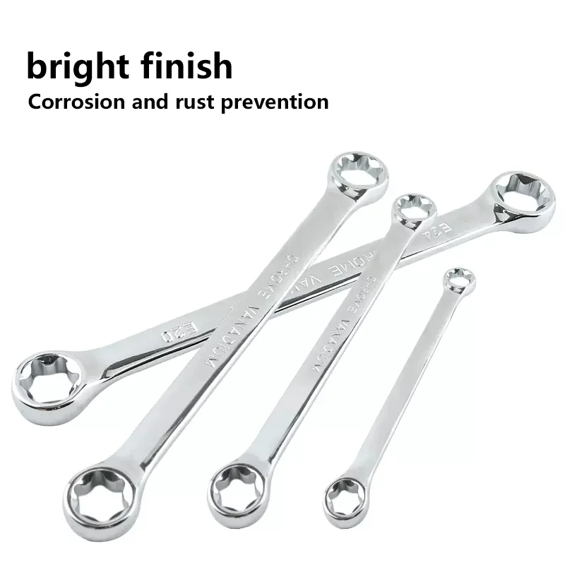 1Pcs hexagon box wrench Box Ring Wrench Spanner E-type Tools E6-E8-E10-E12-E14-E18-E20-E24