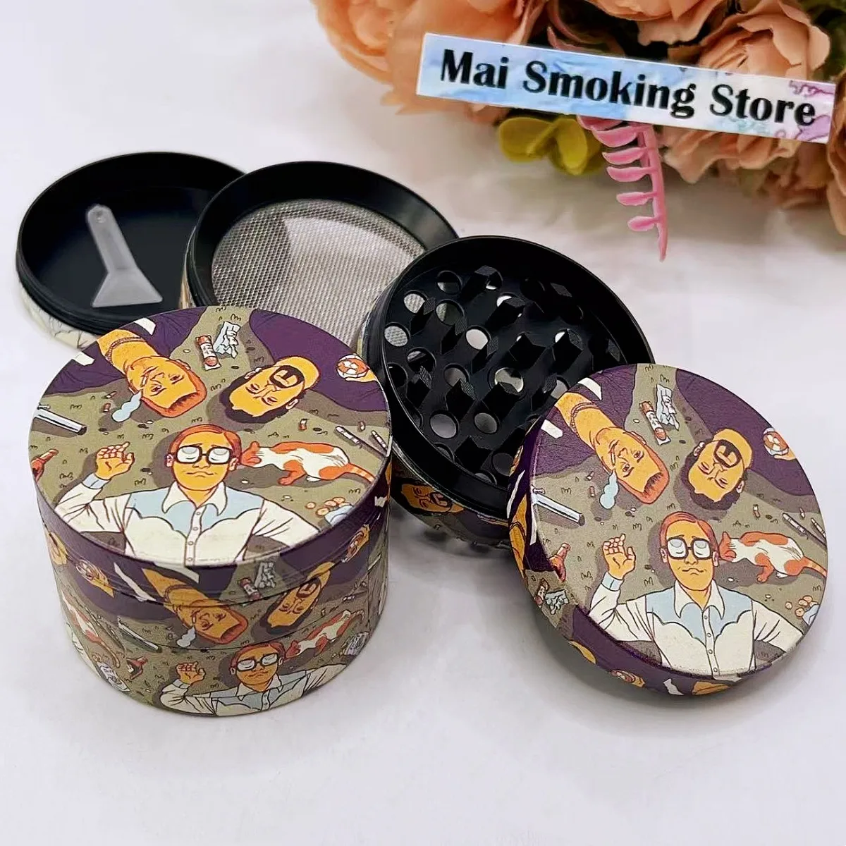 Moedor de Ervas Manual de Metal de 2 Polegadas, Moedor de Pimenta e Sal, Ferramenta para Fumar Cigarros