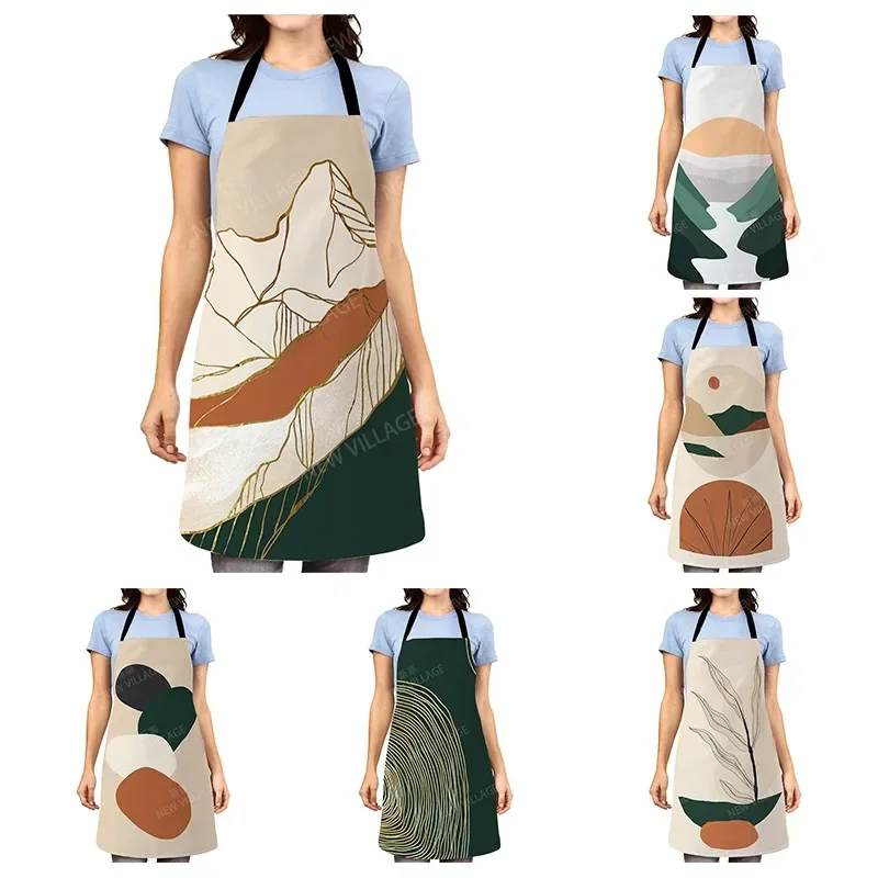 nordic Aesthetic Women kitchen apron kids original Children Waterproof girl princess waiter work apron oil proof boho plant