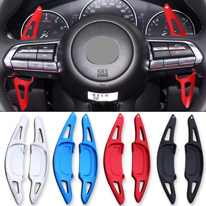 แป้นเปลี่ยนเกียร์อัลลอย สำหรับรถยนต์มาสด้า 3 แอ็กเซล่า ปี 2019-2022 CX-30 CX-50 CX-90 DSG  แป้นต่อพ่วงพวงมาลัยรถยนต์  ชุดแต่งภายใน