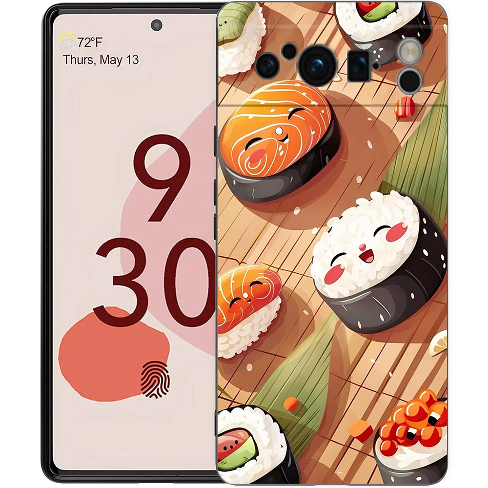 Per Google Pixel 10 Pro Custodia per telefono Pixel 9 Pro XL Custodia in TPU Pixel 8 Pro 9A 8A 7A 7 6A 6 Pro Cover morbida Simpatico cartone animato Sushi