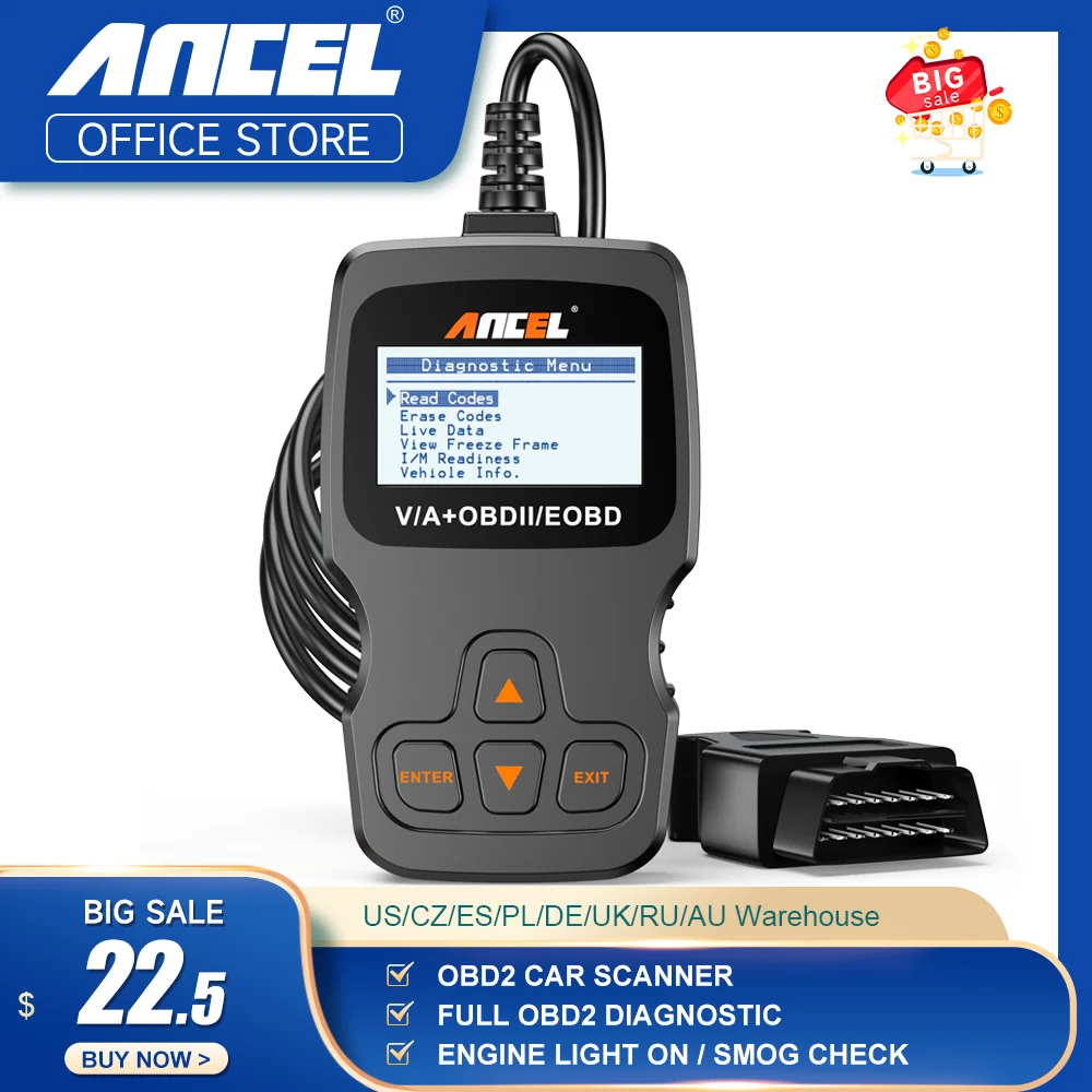 Ancel AD310 Car Full OBD2 Diagnostic Tools OBD 2 Automotive Professional Code Reader Scanner Check Engine Auto OBD ll Scanner