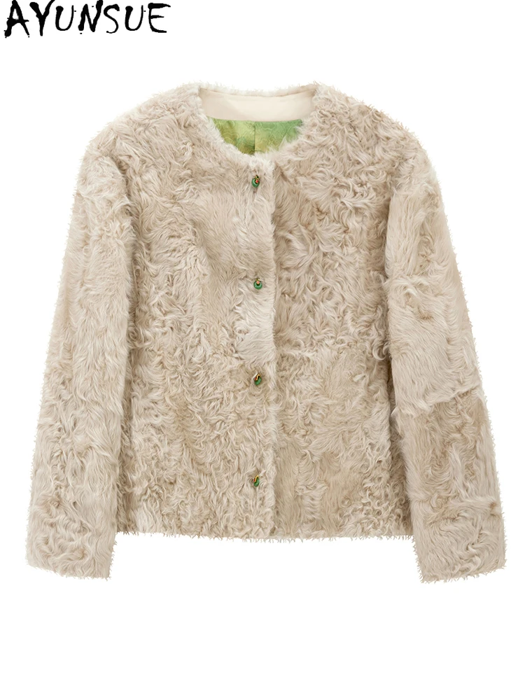 

AYUNSUE Natural Sheepskin Fur Coat Women Winter Clothes Genuine Leather Jackets for Woman New in Outerwears Warm Шуба Женская
