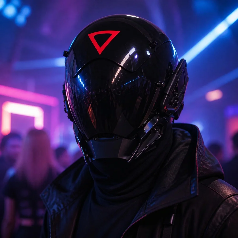 Cyberpunk LED Light Up Full Face Mask Futuristic Halloween Costume Cosplay Festival Stage Performance Party Helmet Accessory