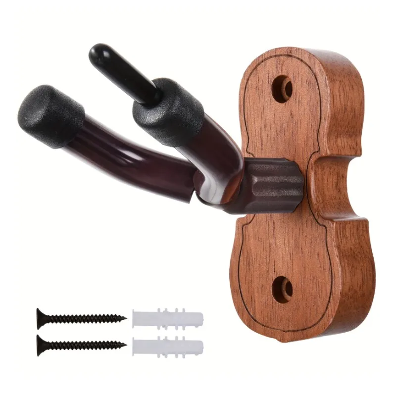 Wall Mount Violin Hanger Wood Base Violin with Bow Holder Hook Non-slip Stand For Violin/Viola/Erhu