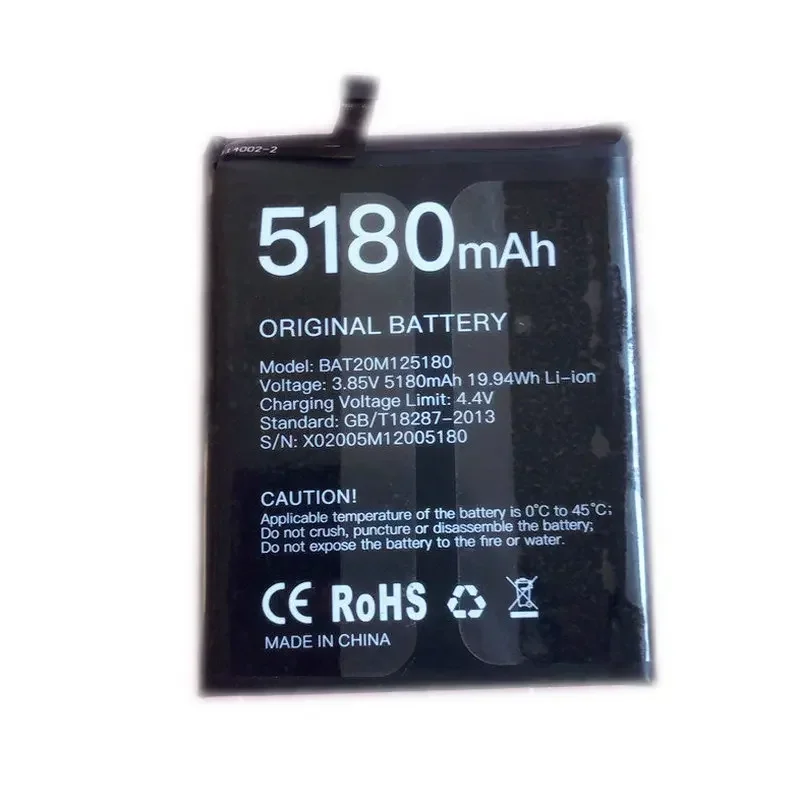 BAT20M125180 Battery for Doogee S58 Pro Batteria 5180mAh with Tracking Number Cell Phone Accessories