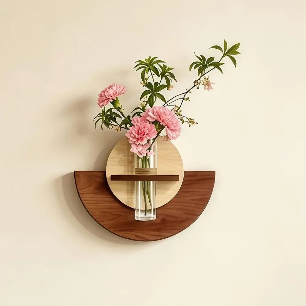 Minimalist Style Wall Mounted Plant Holder Plastic Tube Space Saving Hydroponic Plant Holder Green Plant Display Rack