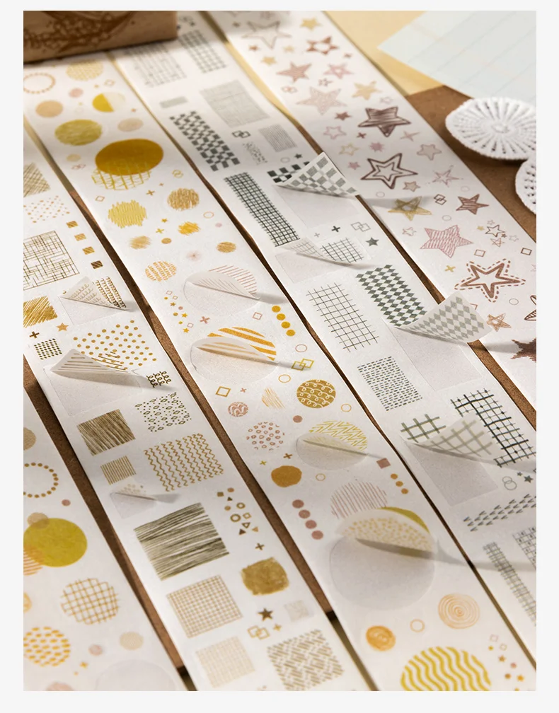 Journal GO 3 cm x 2 m Washi Tapes Basic Masking Tape Scrapbooking Klebstoff DIY Dekoratives Briefpapier Schulbedarf – Detail 3